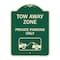 Signmission Tow Away Zone Private Parking W/ Car Towing Heavy-Gauge Aluminum Sign, 24" x 18", G-1824-22802 A-DES-G-1824-22802 - alternate 1